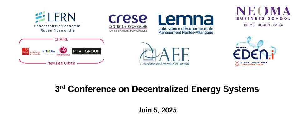 3rd Conference on Decentralized Energy Systems