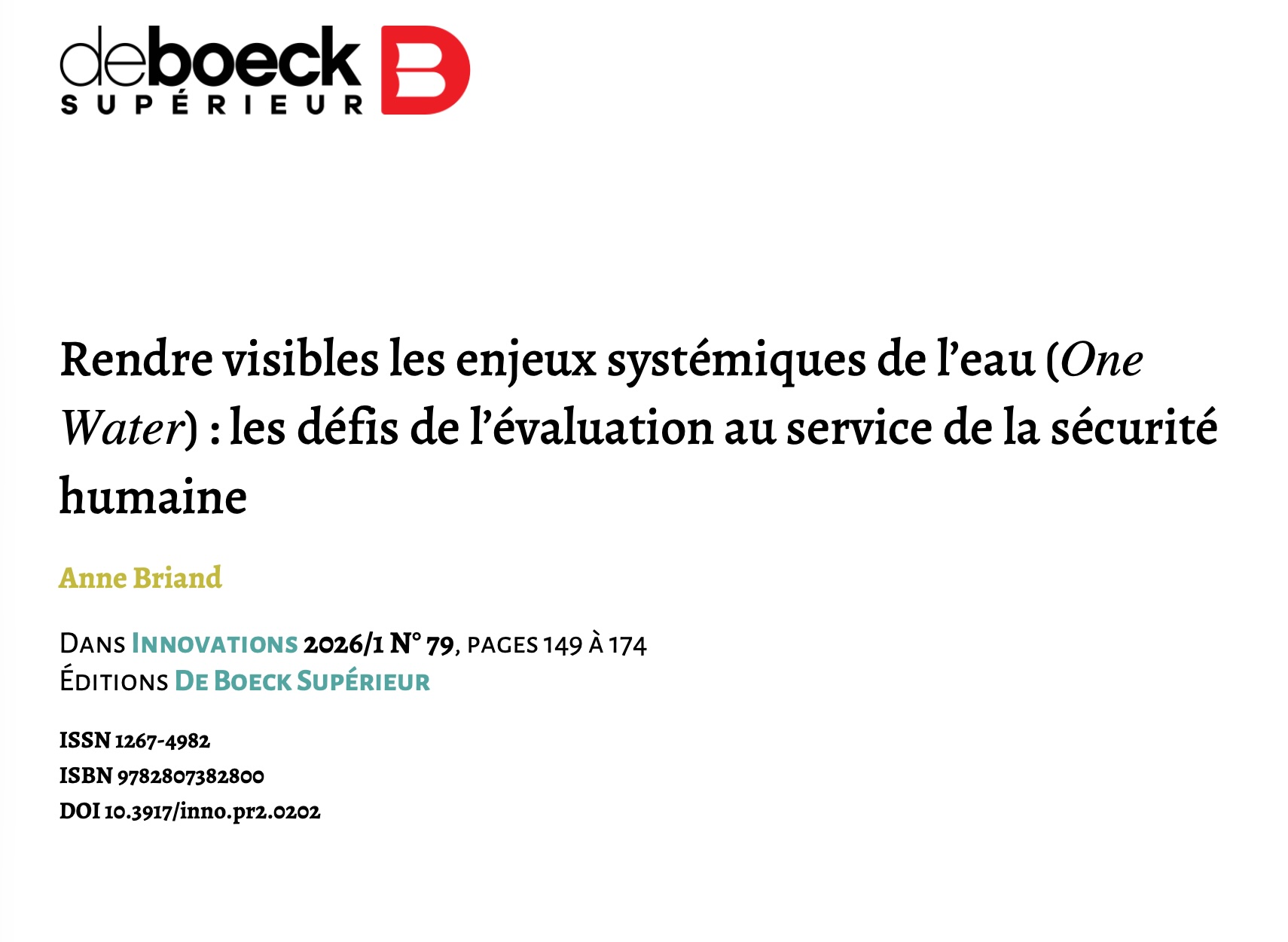 Nouvelle publication | Anne Briand